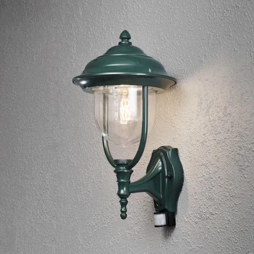 Parma Væglampe E27 PIR 230-240V IP44 Grøn Konstsmide