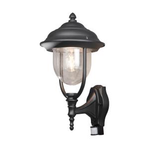 Firenze Wall Light Up E27 PIR, Black, 230-240V, IP44, 75W, Konstsmide