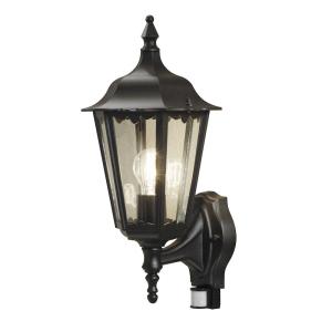 Firenze Wall Light Up E27 PIR, Black, 230-240V, IP44, 100W, Konstsmide