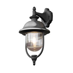 Parma Wall Light Down, 230-240V, 75W, IP43, E27, Stainless/Black, Konstsmide