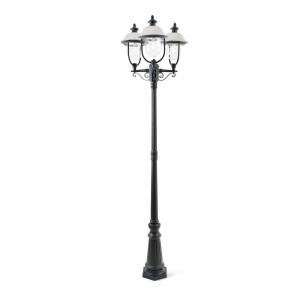 Parma 3-Arm Lantern Ink Pole, 230-240V, 3x75W, IP43, Stainless/Black, Konstsmide