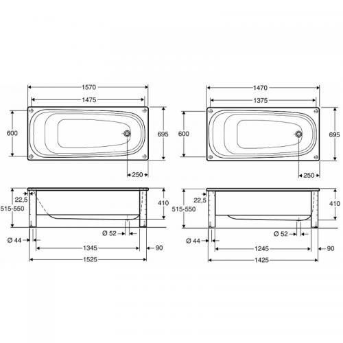 Ifö Caribia BK-HF vit 16, 0371640 - Endast karet