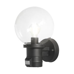 Nemi Wall Lamp, E27, Black, PIR, 230-240V, 60W, IP44, Konstsmide