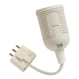 Cord Stand DCL Ungrounded With E27 Socket 230V 6A White 3pcs Electrica