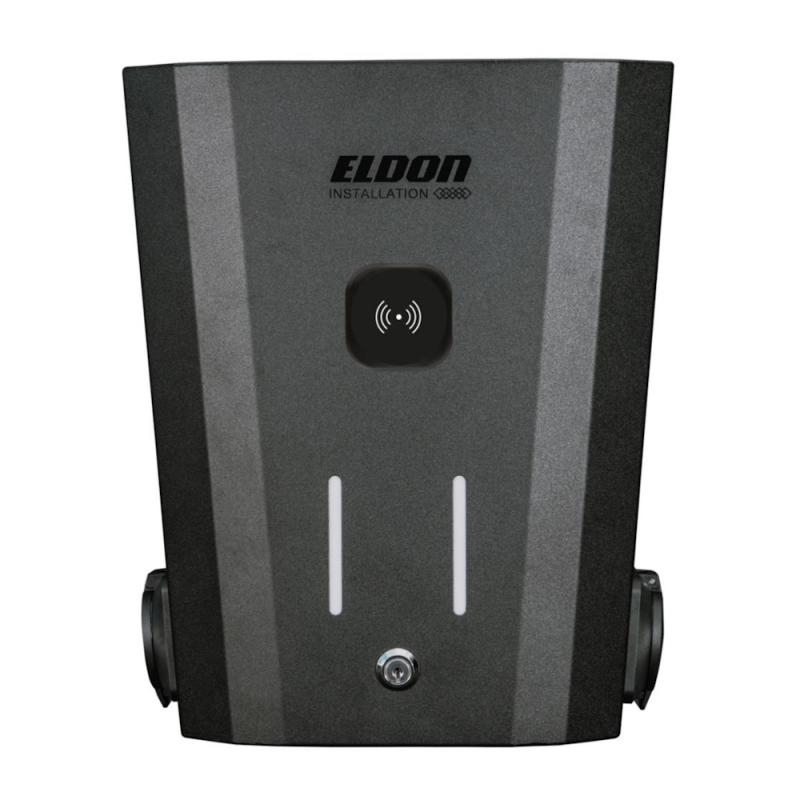 Laddbox Duo Smart RFID 3-Fas 32A 2x22kW IP54 Eldon Installation