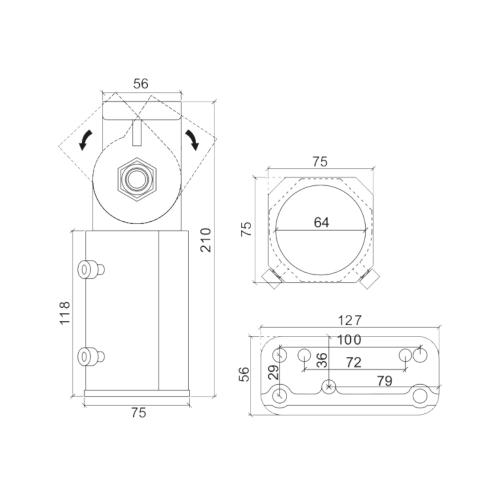 Stolpfäste Justerbart Svart Designlight