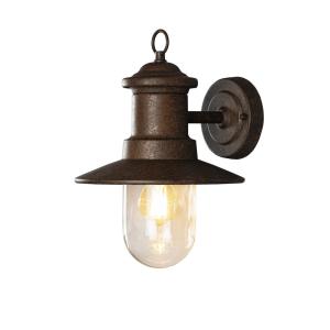 Napoli Wall Light E27, Rust Color/Clear Glass, 230-240V, 60W, IP44, Konstsmide