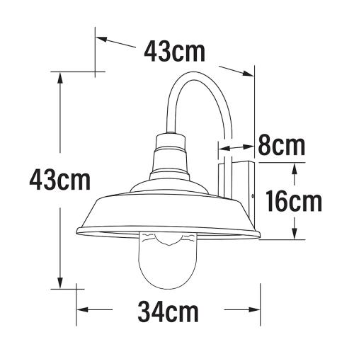 Trapani Væglampe E27 20W 230-240V IP44 Sort Konstsmide