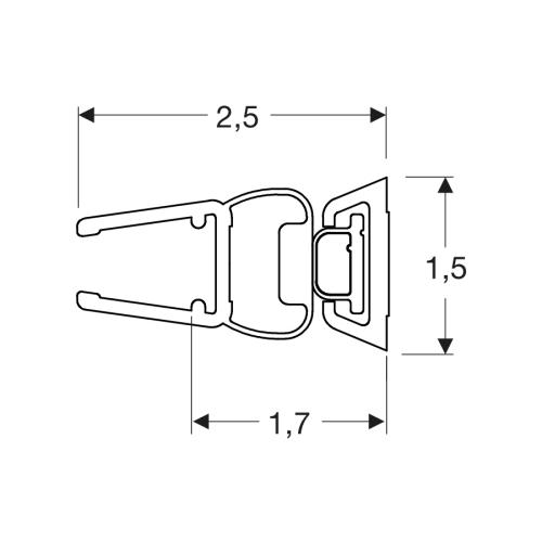 Contura Showerama Art set tätningslister fast vägg/nisch
