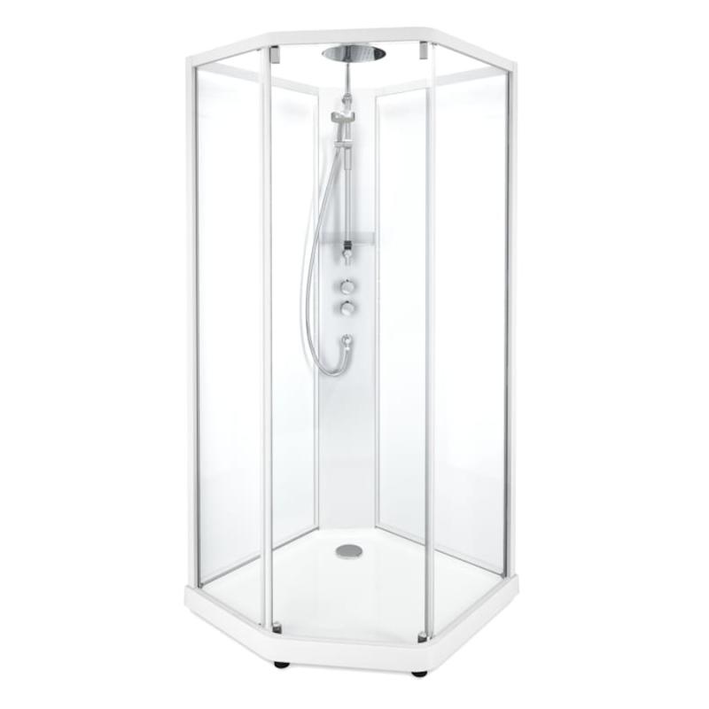 Contura Shower Showerama Comfort Pentagonal (100 x 100, Aluminium, Frostat)