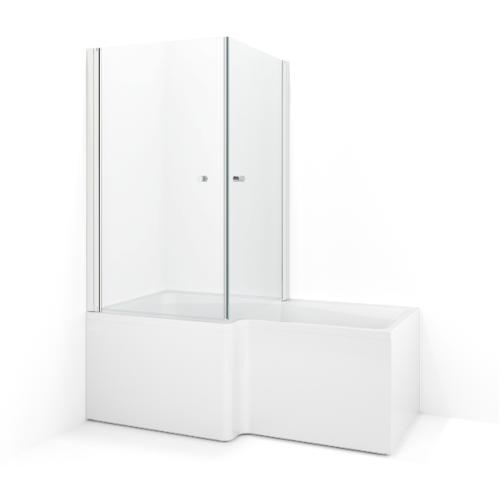 Macro Design Spirit Hjørnebruser Lige Badekar 830x830x1400 Klart Glas Hvid