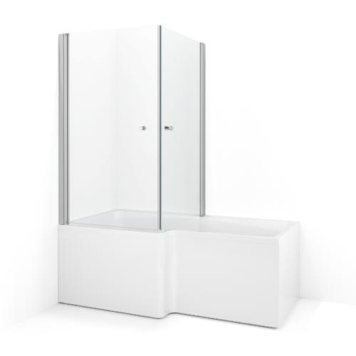 Macro Design Spirit Hjørnebruser Lige Badekar 830x830x1400mm Klart Glas Blankt