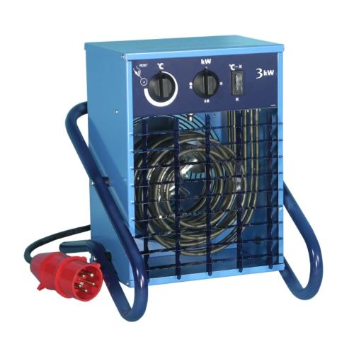 Varmeblæser Med Ledning Og CEE Enhed 3kW 400V IP44 Elbjörn