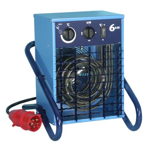 Varmeblæser Med Ledning Og CEE Enhed 6kW 400V IP44 Elbjörn