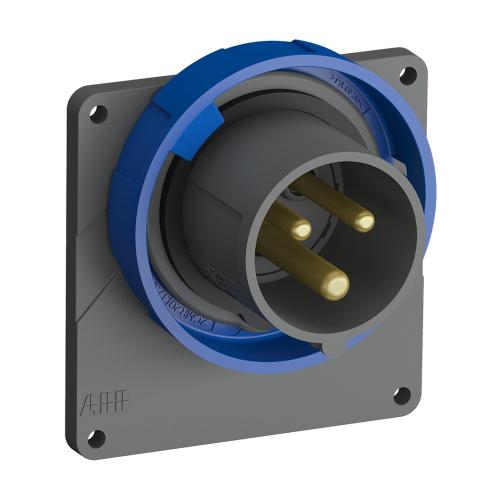 Amphenol Vægstik 16A 3 Poler 200-250V IP67 Blå