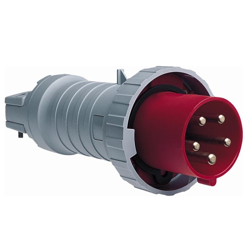 Amphenol Stickpropp 63A 5 Poler CEE 463-6 IP67 Röd
