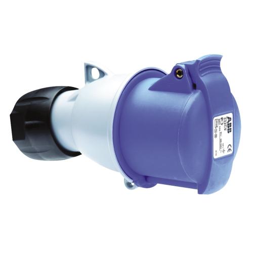 Amphenol Sokkel 32A 4-Polet 200-250V IP44 Blå
