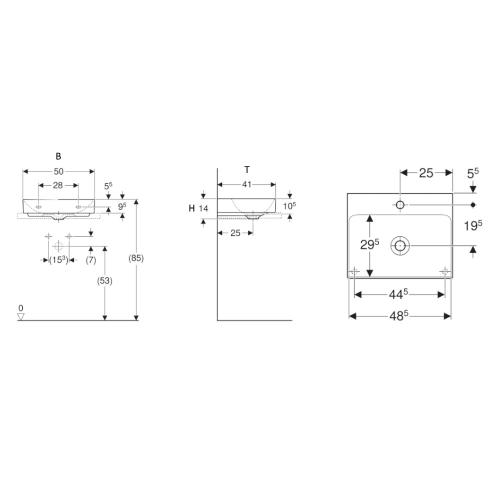 Geberit ONE Håndvask Overflow Uden 50x41x14cm Hvid