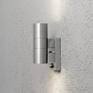 Modena Væglampe Op/Ned Med Bevægelsessensor PIR GU10 230-240V IP44 Rustfri Konstsmide