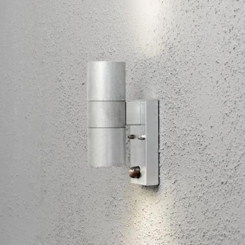 Modena Væglampe Op/Ned Med Bevægelsessensor PIR GU10 230-240V IP44 Galvaniseret Konstsmide