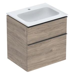 Geberit iCon Sats Möbeltvättställ 60x63x48cm Valnöt Hickory Melamin Trästruktur