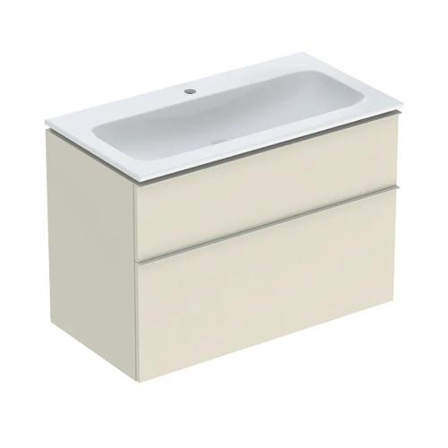 Geberit iCon Set Furniture Washbasin 90x63x48cm Sand Gray Lacquered High Gloss