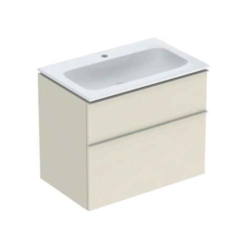 Geberit iCon Set Furniture Washbasin 75x63x48cm Sand Gray Lacquered High Gloss