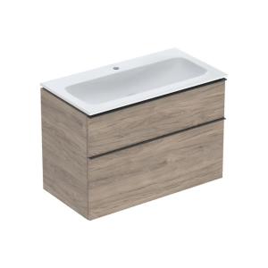 Geberit iCon Sats Möbeltvättställ 90X63X48cm Valnöt Hickory Melamin Trästruktur