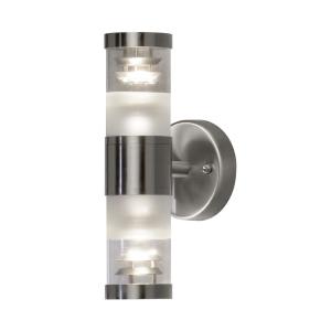 Bolzano Wall Light Up/Down GU10, 230-240V, 2x25W, IP44, Stainless,, Konstsmide