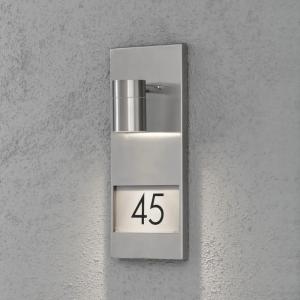 Modena Væglampe Med Husnummer GU10 230-240V IP44 Rustfrit Stål Konstsmide