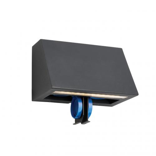 Väggarmatur Ski uttag Led Svart