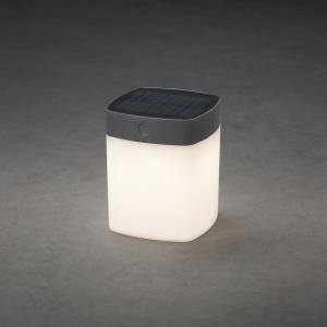 Assisi Cylinder Solcell Kvadrat LED 1W, Grå, Konstsmide