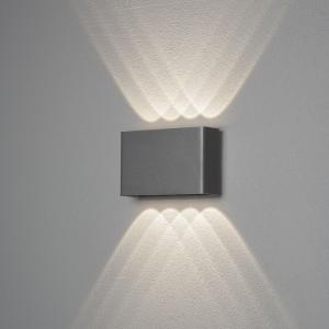 Chieri Vägglykta 2x4 LED, IP54, 8x1W, Mörkgrå, Konstsmide