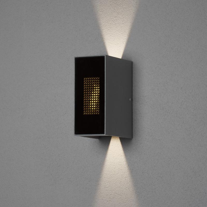Cremona Vägglykta Flame LED 2x3W 230-240V IP54 Mörkgrå Konstsmide