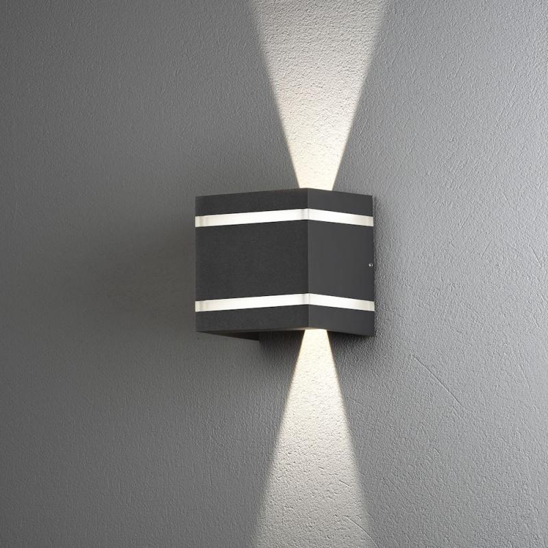 Cremona Vägglykta LED 2x3W 230-240V IP54 Mörkgrå Konstsmide