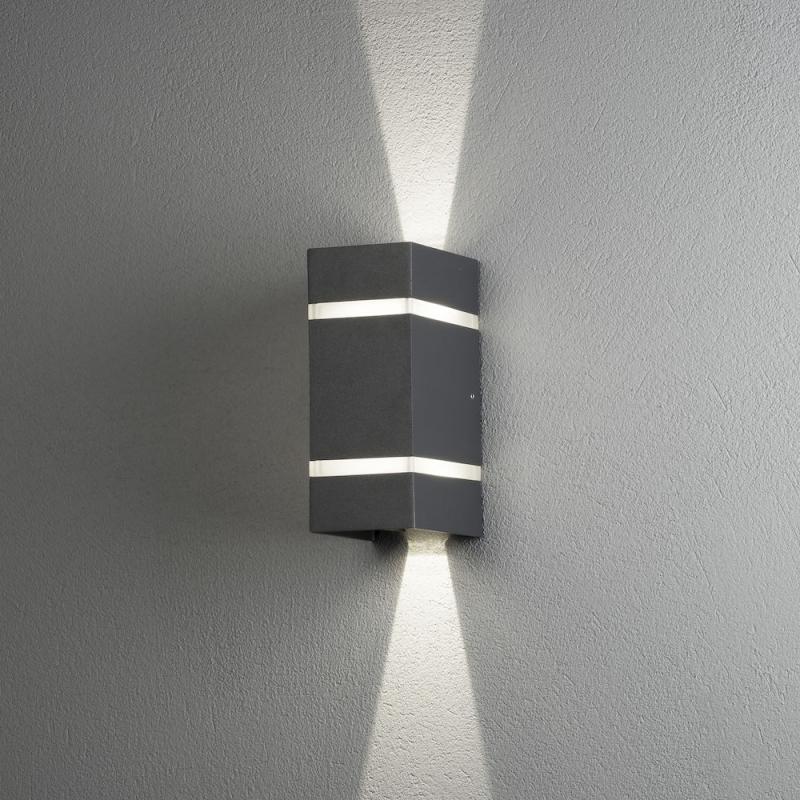 Cremona Vägglykta HP LED 2x3W 230-240V IP54 Mörkgrå Konstsmide