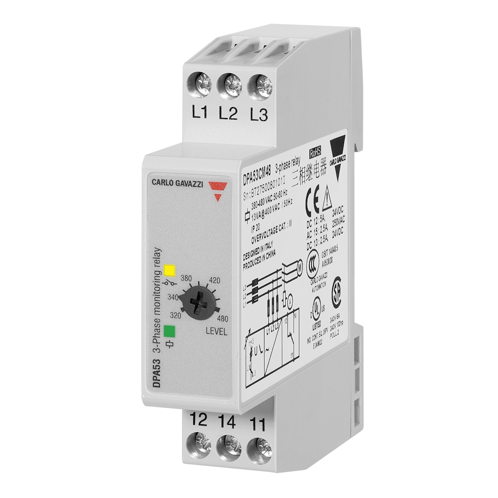Voltage Relay 3 Phase U Phase Sequence Phasebr 380 480VAC Carlo Gavazzi Voltage relay 3 phase u phase sequence phasebr 380 480vac carlo gavazzi