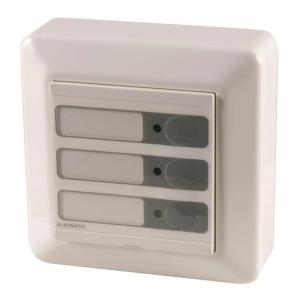 Push Button 3 Buttons Smart-House With Elko RS Frame IP20 White Carlo Gavazzi