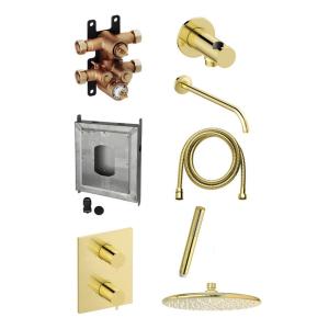 Damixa Silhouet HS1 Built-In TMC Kit Ceiling Shower Set Polished Brass PVD