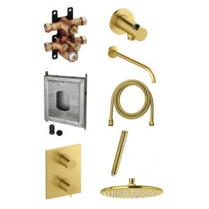 Damixa Silhouet HS1 Built-In TMC Kit Ceiling Shower Set Brushed Brass PVD