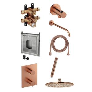 Damixa Silhouet HS1 Built-In TMC Kit Ceiling Shower Set Brushed Copper PVD