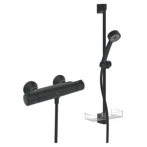 Oras Nova Shower Mixer With Shower Set Matt Black