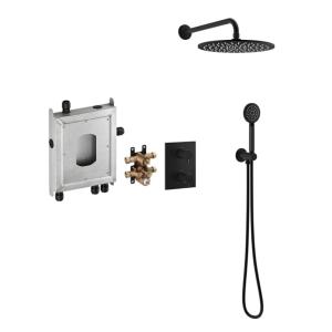 Mora INXX II Shower System Wall SE Matt Black, Built-In