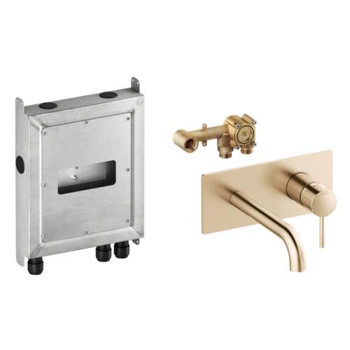 Mora INXX II Tvättställsblandare SE Borstad Mässing, Inbyggnad