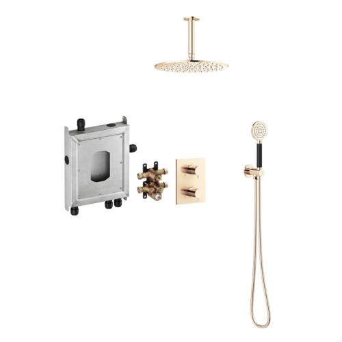 Mora INXX II Shower System Ceiling SE Polerad Mässing, Inbyggnad