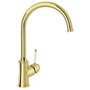 Damixa Tradition Single Handle Kitchen Faucet Polished Brass PVD