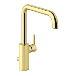 Damixa Silhouet Kitchen Faucet J Spout Polished Brass PVD