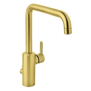 ​Damixa Silhouet Kitchen Faucet J Spout Brushed Brass PVD