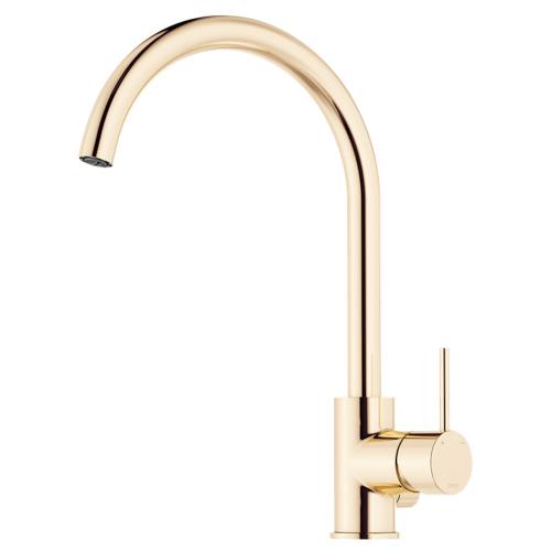 Mora INXX II Soft, Köksblandare Polerad Mässing, C-Pip, Diskmaskinsavst, 3/8"