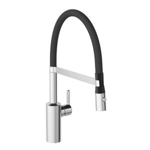 Damixa Silhouet Pro Kitchen Faucet With Flexible Black Pipe Chrome